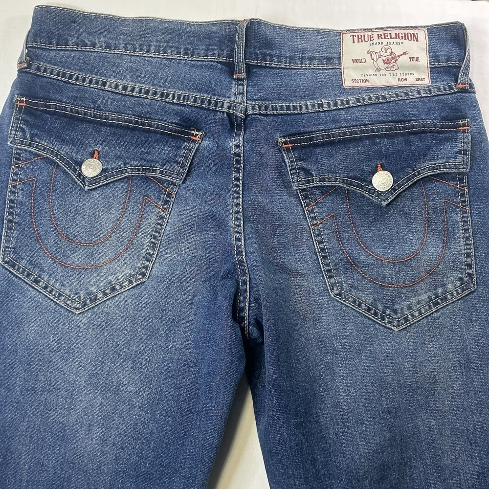 True Religion Geno Relaxed Slim Jeans‎ Mens 33 Flap Pocket Medium Wash Denim - Picture 2 of 9